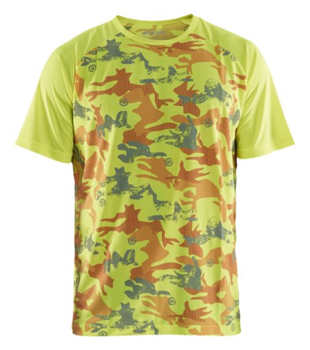 Blåkläder T-Shirt functioneel camo 34251011 High-Vis Geel/Grijs