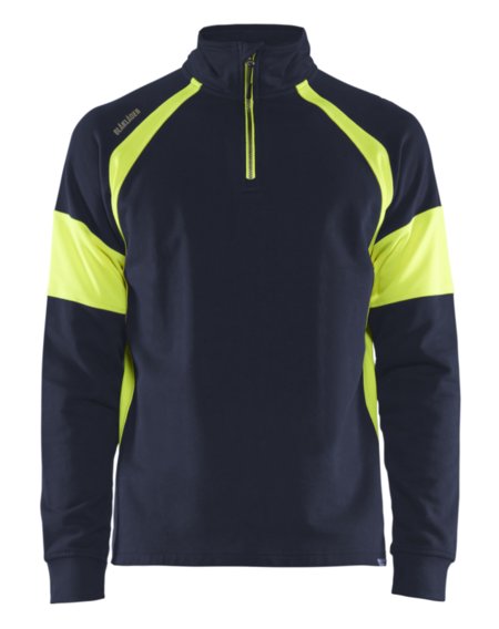 Blåkläder Sweatshirt met High-Vis zones 35501158 Marine/High-Vis Geel