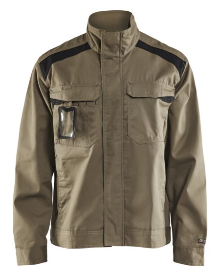 Blåkläder Industriejack. Ongevoerd 40541800 Khaki/Zwart