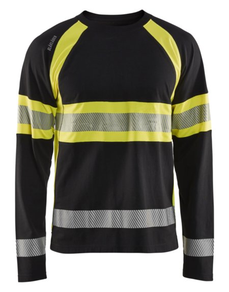 Blåkläder High-Vis T-Shirt lange mouwen 35101030 Zwart/High-Vis Geel