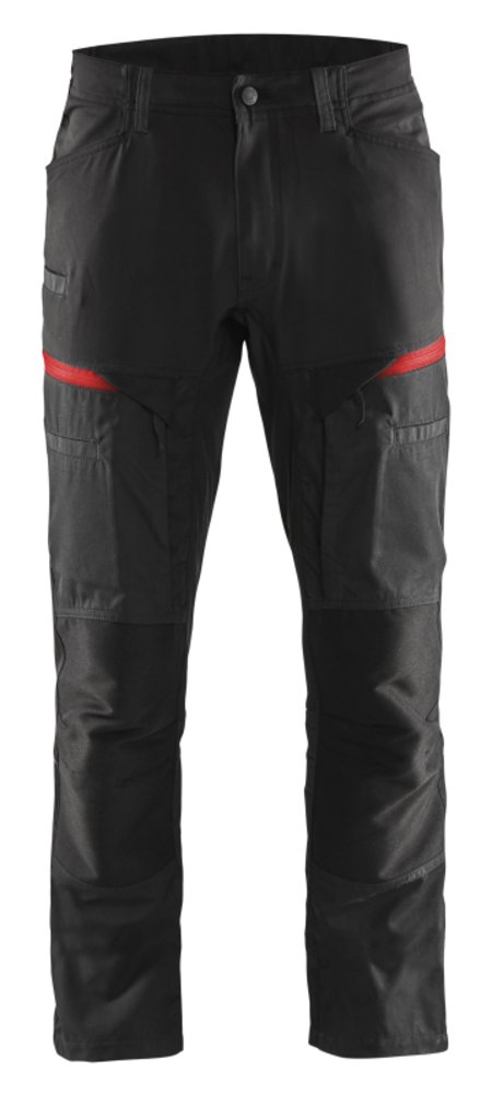 Blåkläder Service werkbroek met stretch 14561845 Zwart/Rood