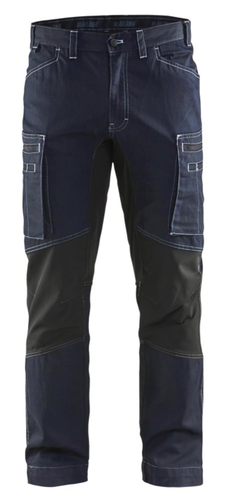 Blåkläder Service werkbroek denim stretch 14591142 Marineblauw/Zwart