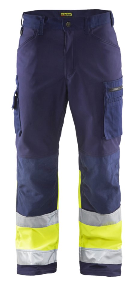 Blåkläder Softshell werkbroek High-Vis 15622517 Marine/High-Vis Geel