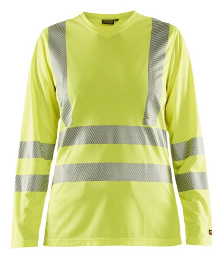 Blåkläder Dames T-Shirt lange mouw High-Vis 34851013 High-Vis Geel