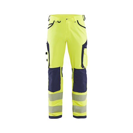 Blåkläder High-Vis werkbroek met 4-weg stretch zonder spijkerzakken 11971642 Geel/Marineblauw