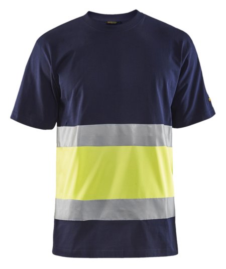 Blåkläder T-Shirt High-Vis 33871030 Marine/High-Vis Geel