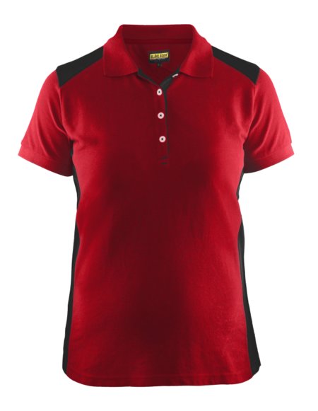 Blåkläder Dames poloshirt piqué 33901050 Rood/Zwart