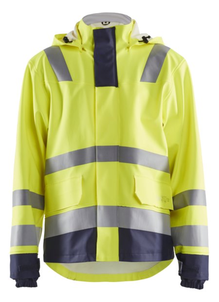 Blåkläder Vlamvertragende regenjas LEVEL 2 43132022 High-Vis Geel/Marineblauw