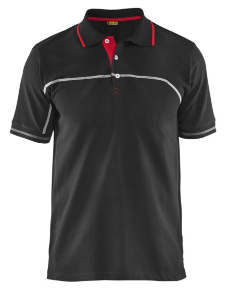 Blåkläder Poloshirt 33891050 Zwart/Rood