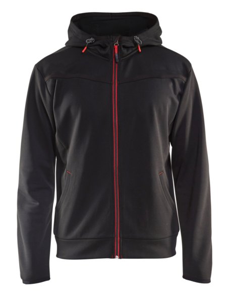 Blåkläder Hoodie met rits 33632526 Zwart/Rood