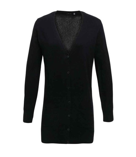 Premier - Ladies Longline V Neck Cardigan