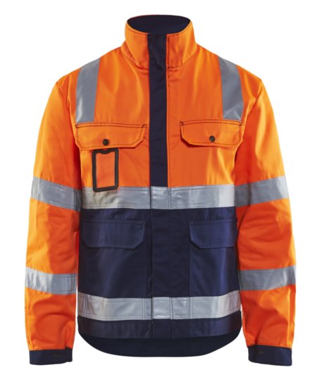 Blåkläder Jack, ongevoerd High-Vis 40231804 High-Vis Oranje/Marineblauw