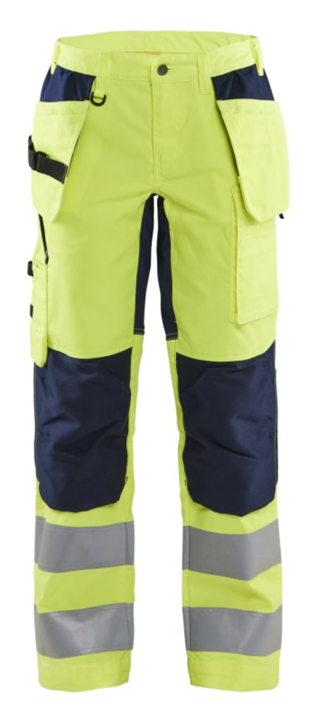 Blåkläder Dames werkbroek High-Vis met stretch 71631811 High-Vis Geel/Marineblauw