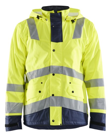 Blåkläder Regenjas gevoerd High-Vis LEVEL 2 43072003 High-Vis Geel/Marineblauw