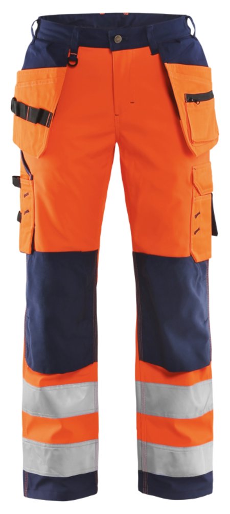 Blåkläder Dames Softshell werkbroek High-Vis 71672517 High-Vis Oranje/Marineblauw