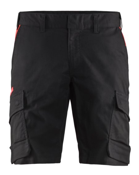 Blåkläder Industrie short met stretch 14461832 Zwart/Rood