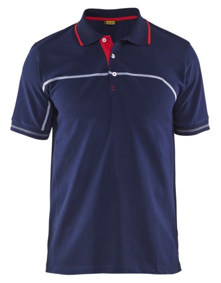 Blåkläder Poloshirt 33891050 Marineblauw/Rood