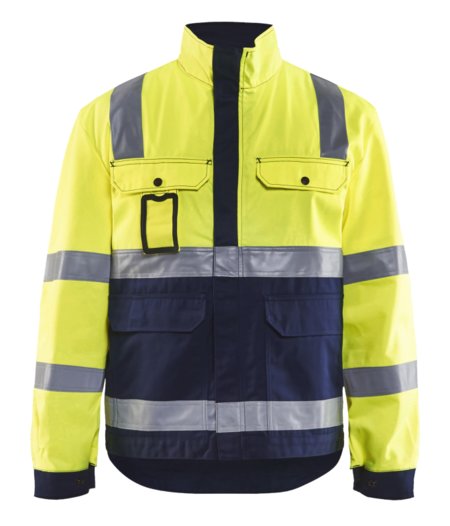 Blåkläder Jack, ongevoerd High-Vis 40231804 High-Vis Geel/Marineblauw