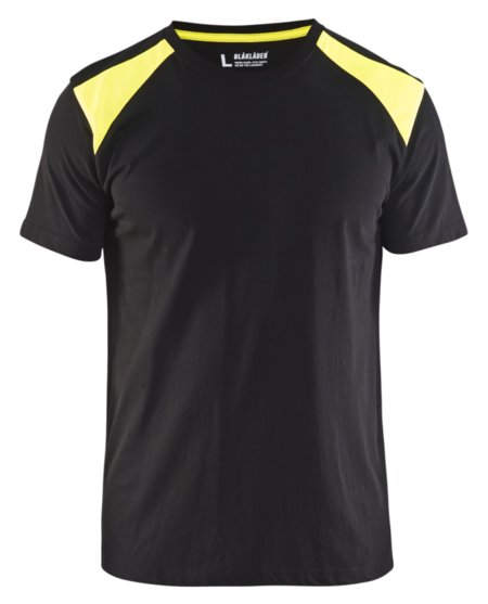 Blåkläder T-Shirt bicolour 33791042 Zwart/High-Vis Geel