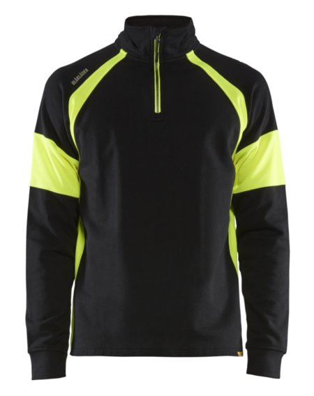 Blåkläder Sweatshirt met High-Vis zones 35501158 Zwart/High-Vis Geel