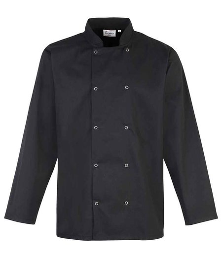 Premier - Unisex Long Sleeve Stud Front Chef's Jacket