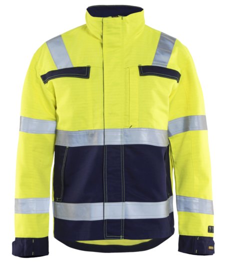 Blåkläder Multinorm jack. Ongevoerd 40871514 High-Vis Geel/Marineblauw