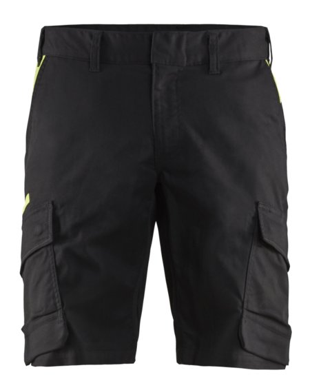 Blåkläder Industrie short met stretch 14461832 Zwart/High-Vis Geel