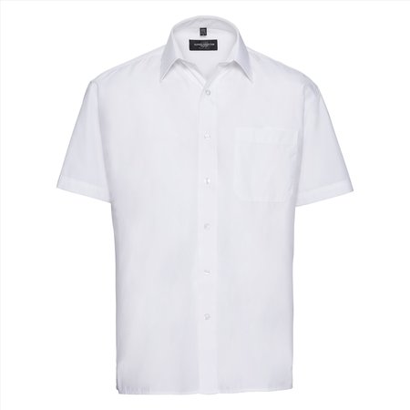 Russell Men Shortsleeve Clas. Polycot. Poplin Shirt