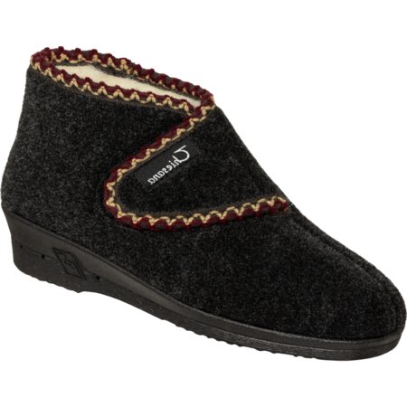 Pantoffel Hoog Klitband 50405 Antraciet