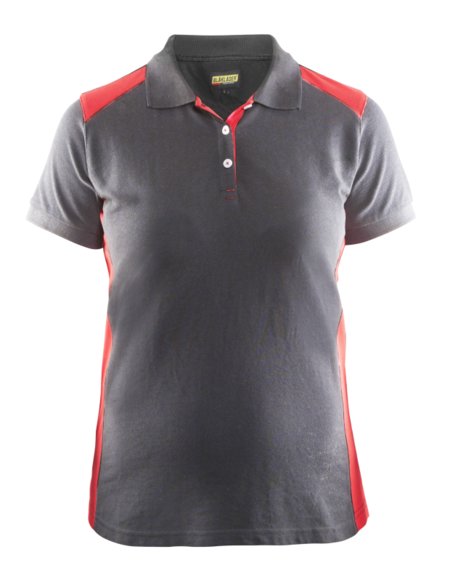 Blåkläder Dames poloshirt piqué 33901050 Grijs/Rood