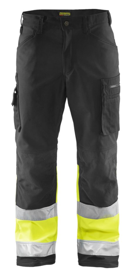 Blåkläder Softshell werkbroek High-Vis 15622517 Zwart/High-Vis Geel