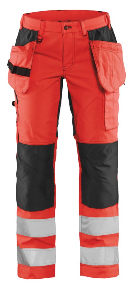 Blåkläder Dames werkbroek High-Vis met stretch 71631811 High-Vis Rood/Zwart