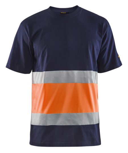 Blåkläder T-Shirt High-Vis 33871030 Marineblauw/Oranje