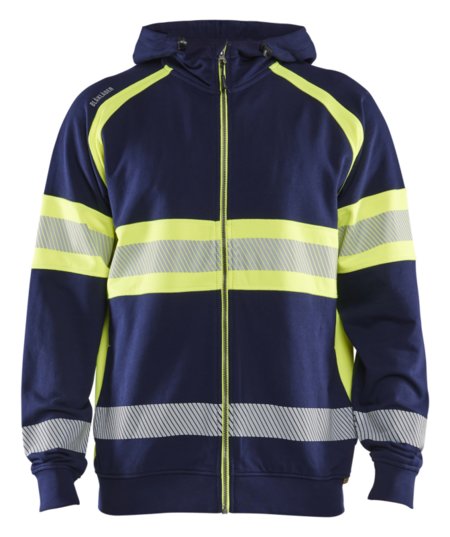 Blåkläder High-Vis Hooded Sweatshirt 35521158 Marine/High-Vis Geel