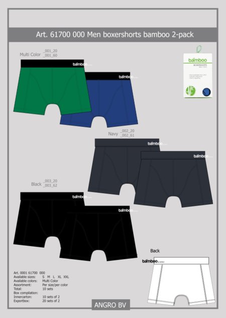 Bamboo Boxershorts 2pack 000161700000