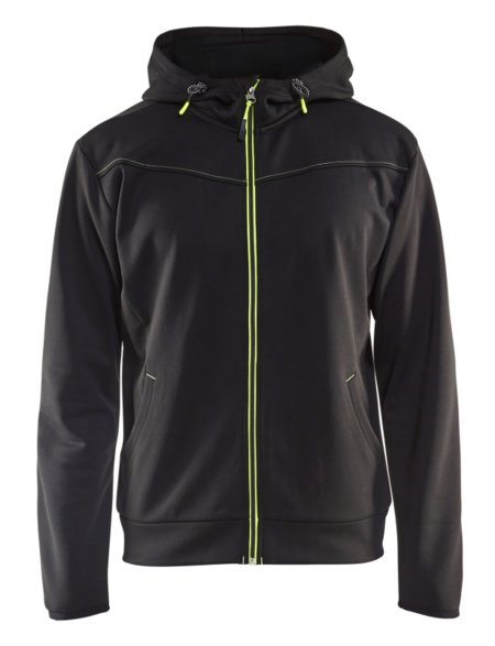 Blåkläder Hoodie met rits 33632526 Zwart/High-Vis Geel