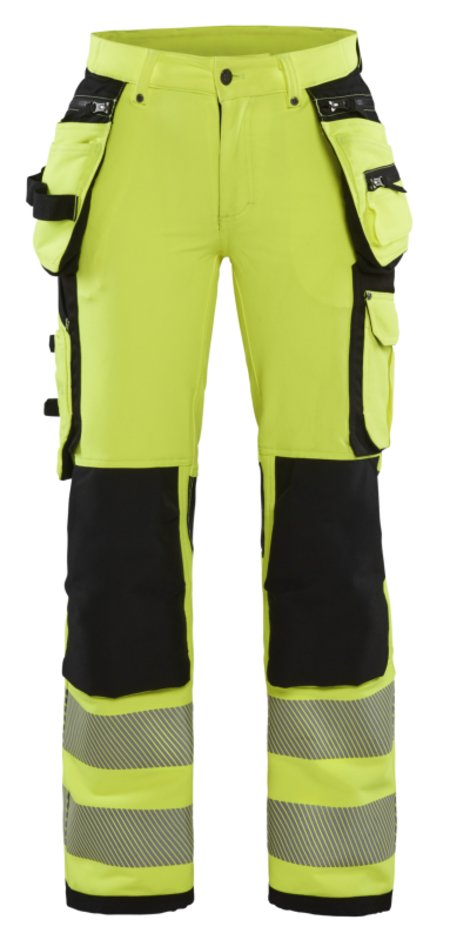 Blåkläder Dames High-Vis 4-weg stretch werkbroek 71971642 High-Vis Geel/Zwart