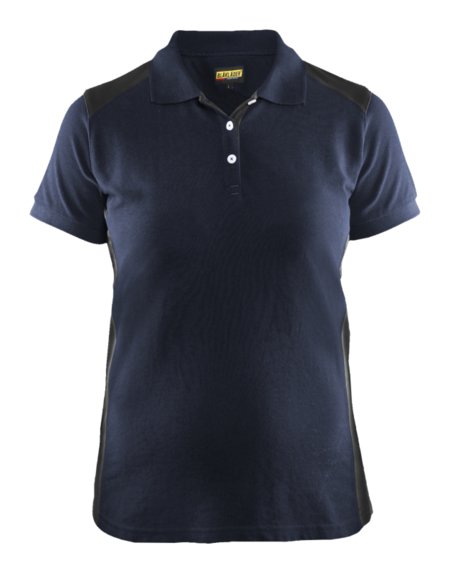 Blåkläder Dames poloshirt piqué 33901050 Donker marineblauw/Zwart